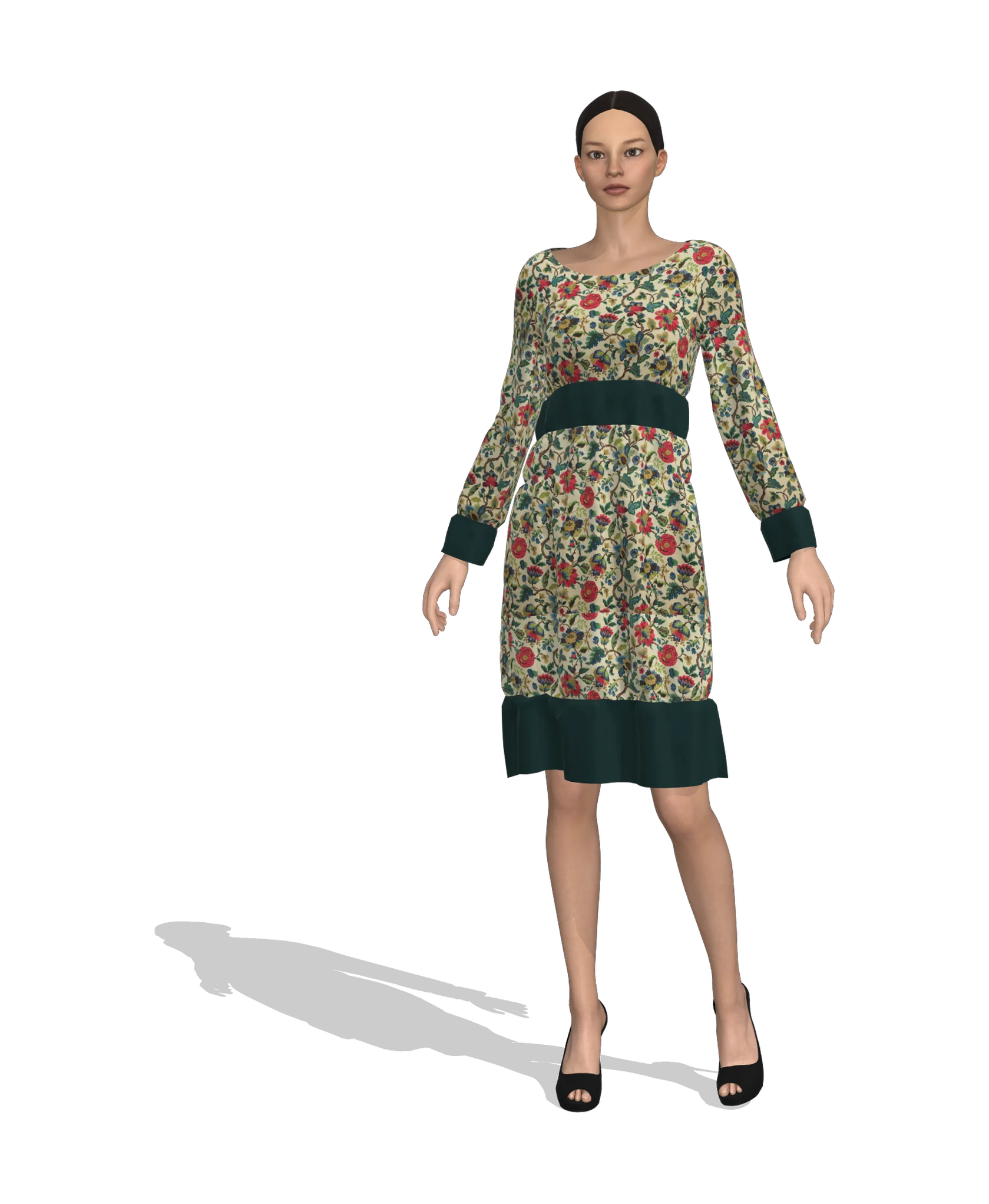 KDscion p102 full sleeve shift dress